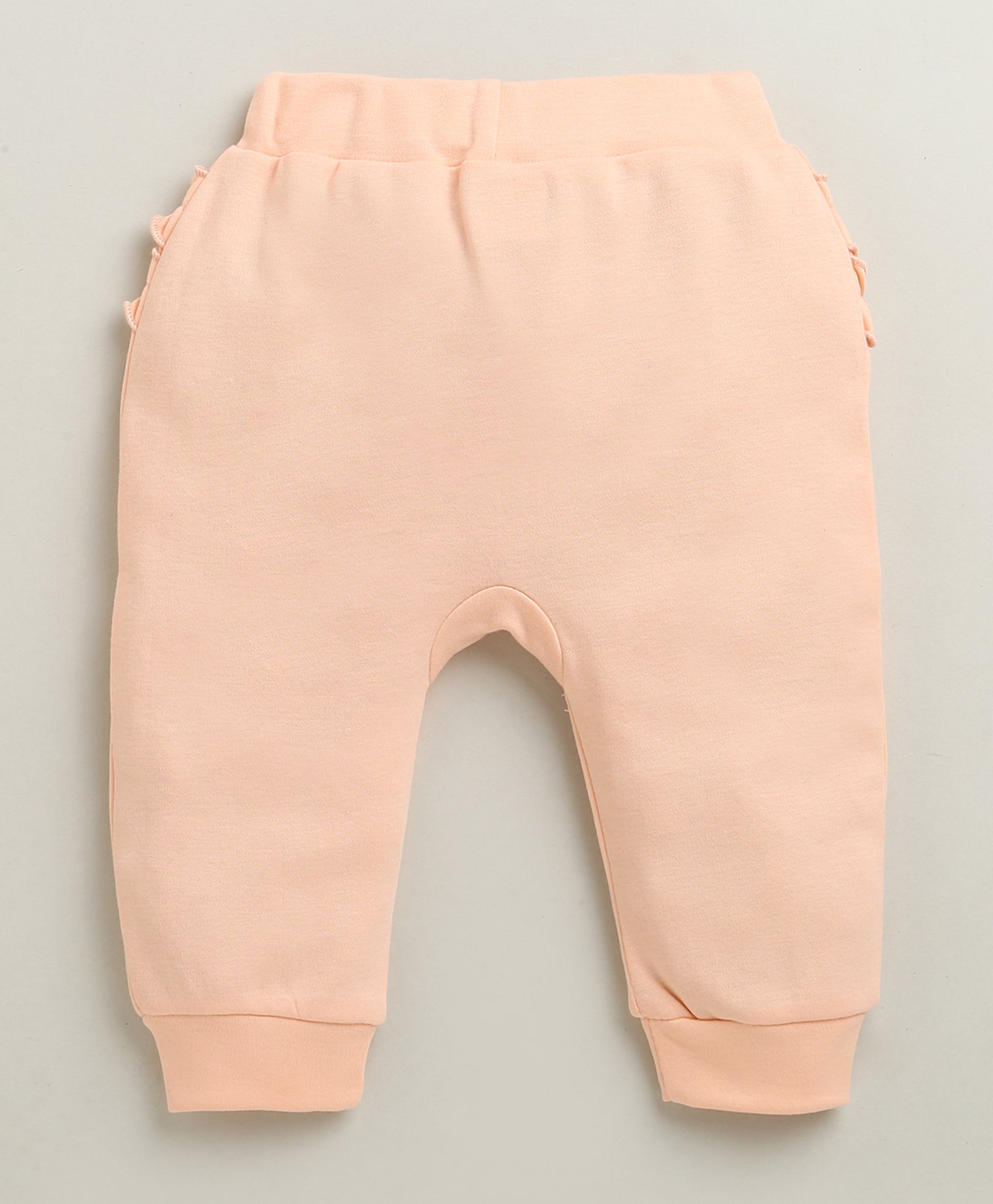 Peach & White Baby Girls Full Sleeves Jabla & Pyjama Set