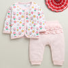 Pink & White Baby Girls Full Sleeves Jabla & Pyjama Set