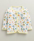 Bumzee Yellow & White Animal Print Jabla & Pyjama Set, Full Sleeves, 100% Cotton