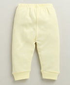 Bumzee Yellow & White Animal Print Jabla & Pyjama Set, Full Sleeves, 100% Cotton