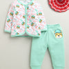 Mint Green & White Baby Boys Full Sleeves Jabla & Pyjama Set
