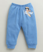 Blue & White Animal Print Jabla & Pyjama Set, Full Sleeves