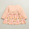 Peach Girls Full Sleeves Cotton Knee Length Frock