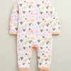 Peach & White Baby Girls Full Sleeves Cotton Sleepsuit