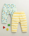 Bumzee Sky Blue & Yellow Animal Print Diaper Pants, Pack of 2, 100% Cotton