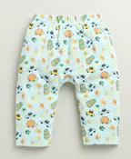Bumzee Sky Blue & Yellow Animal Print Diaper Pants, Pack of 2, 100% Cotton