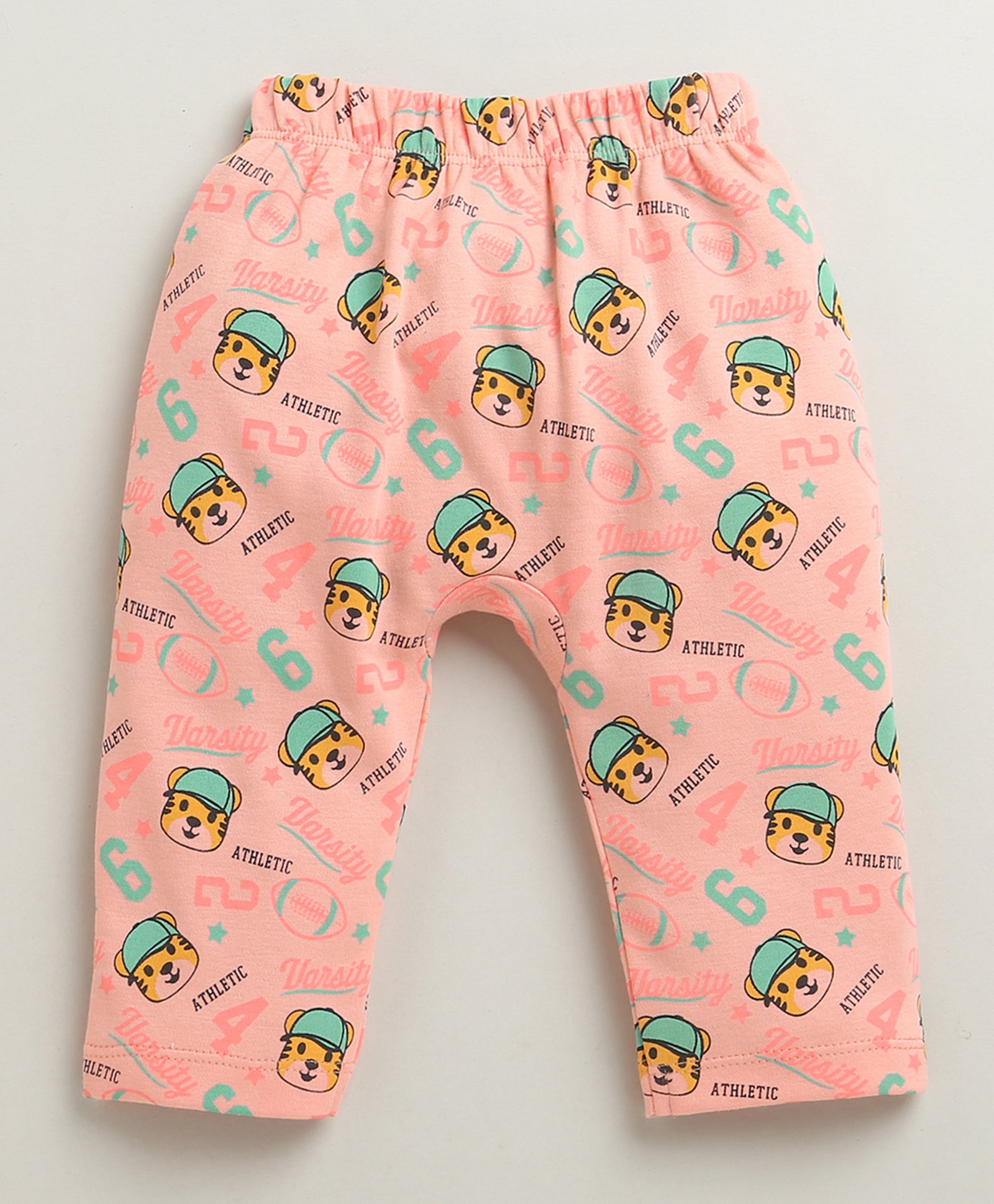 Peach & Multi Baby Boys Diaper Pants / Leggings / Pyjamas Pack Of 2