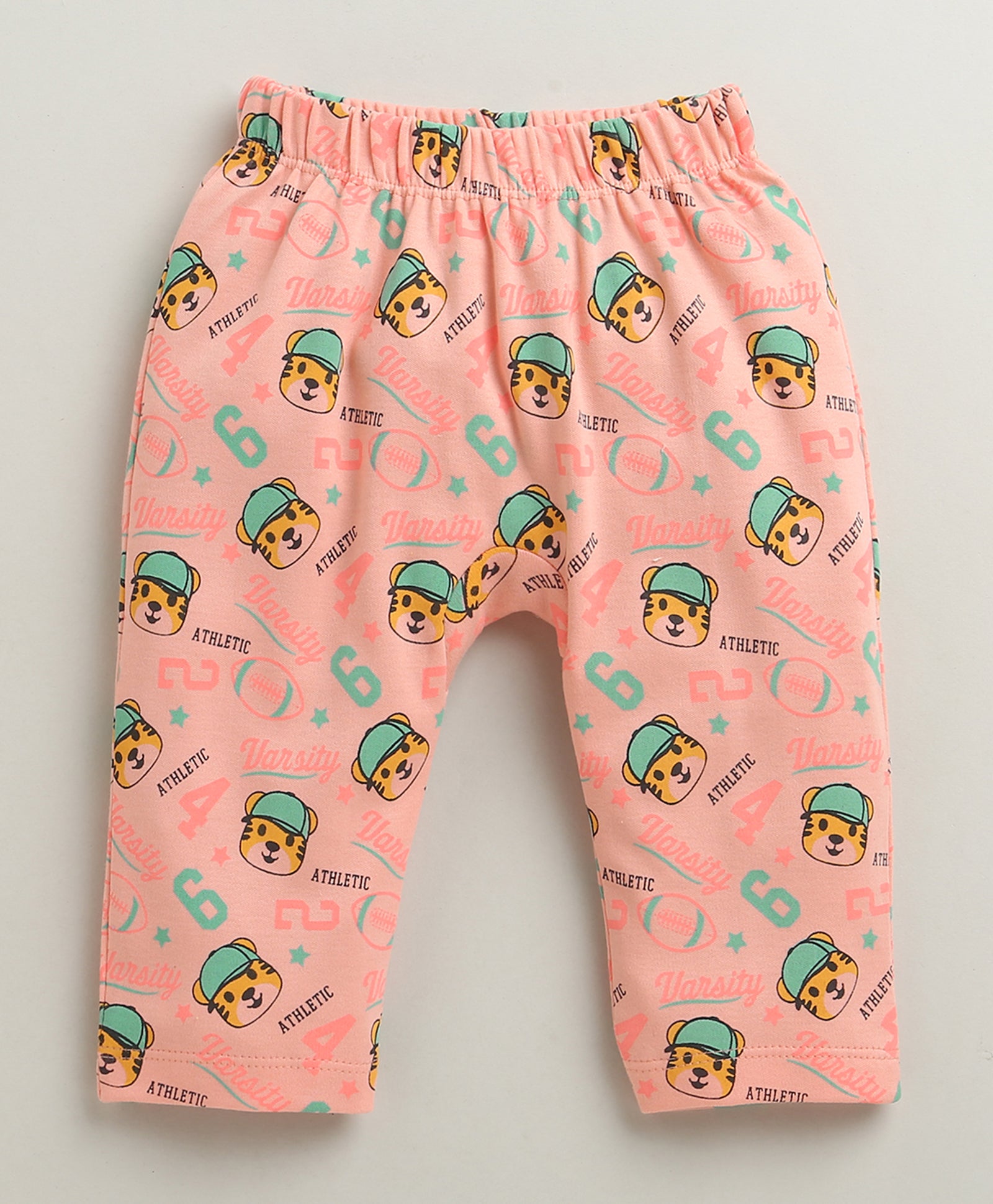 Peach & Multi Baby Boys Diaper Pants / Leggings / Pyjamas Pack Of 2