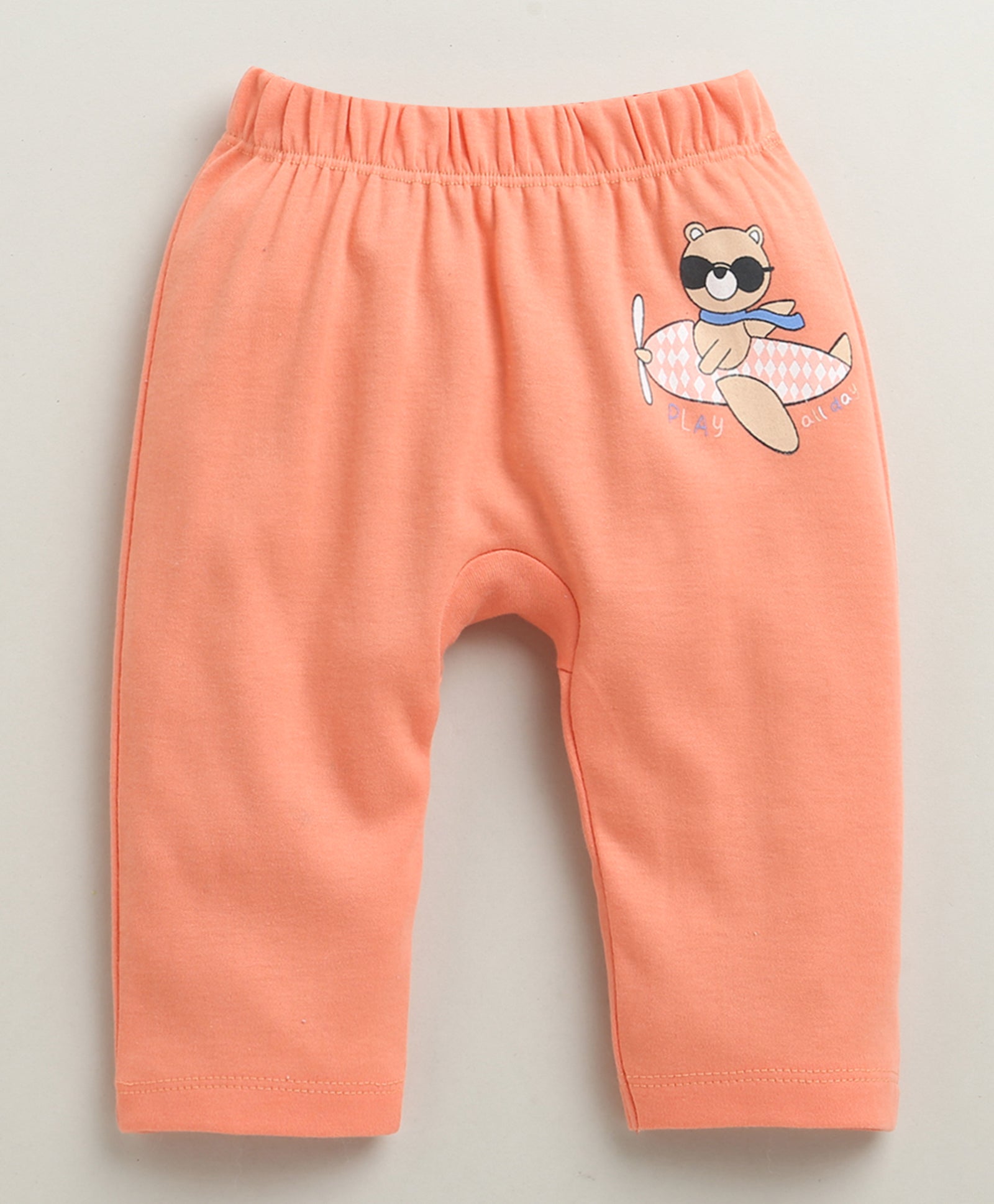 Blue & Peach Baby Girls Diaper Pants / Leggings / Pyjamas Pack Of 2
