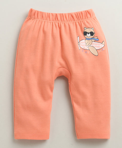 Blue & Peach Baby Girls Diaper Pants / Leggings / Pyjamas Pack Of 2