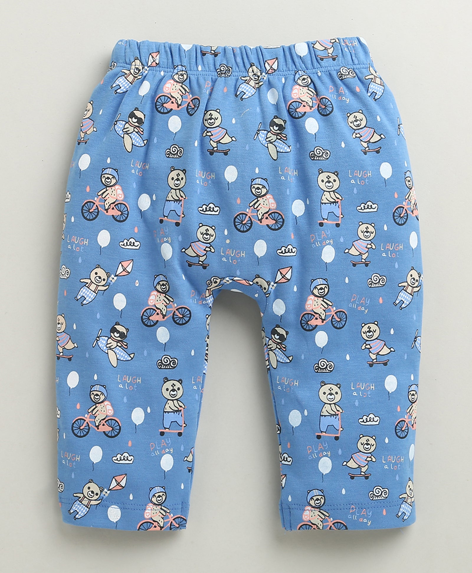 Blue & Peach Baby Girls Diaper Pants / Leggings / Pyjamas Pack Of 2