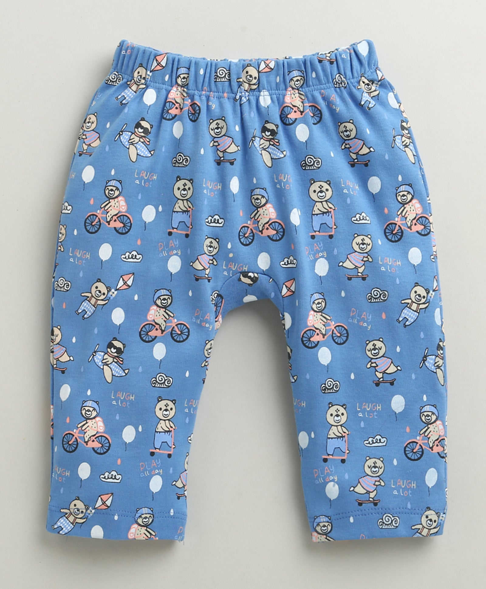 Blue & Peach Baby Girls Diaper Pants / Leggings / Pyjamas Pack Of 2