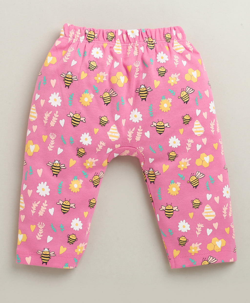 Bumzee Peach & Pink Animal Print Diaper Pants, Pack of 2, 100% Cotton
