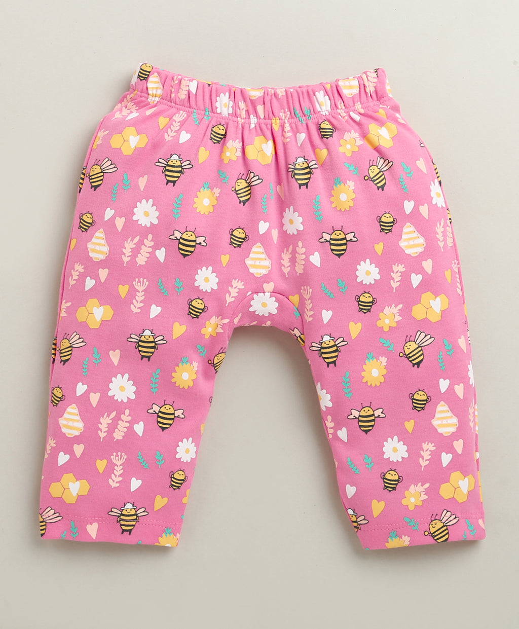 Bumzee Peach & Pink Animal Print Diaper Pants, Pack of 2, 100% Cotton