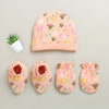 Peach Girls Cotton Cap Mitten Bootie Set