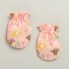 Peach Girls Cotton Cap Mitten Bootie Set