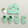 Mint Green Boys Cotton Cap Mitten Bootie Set