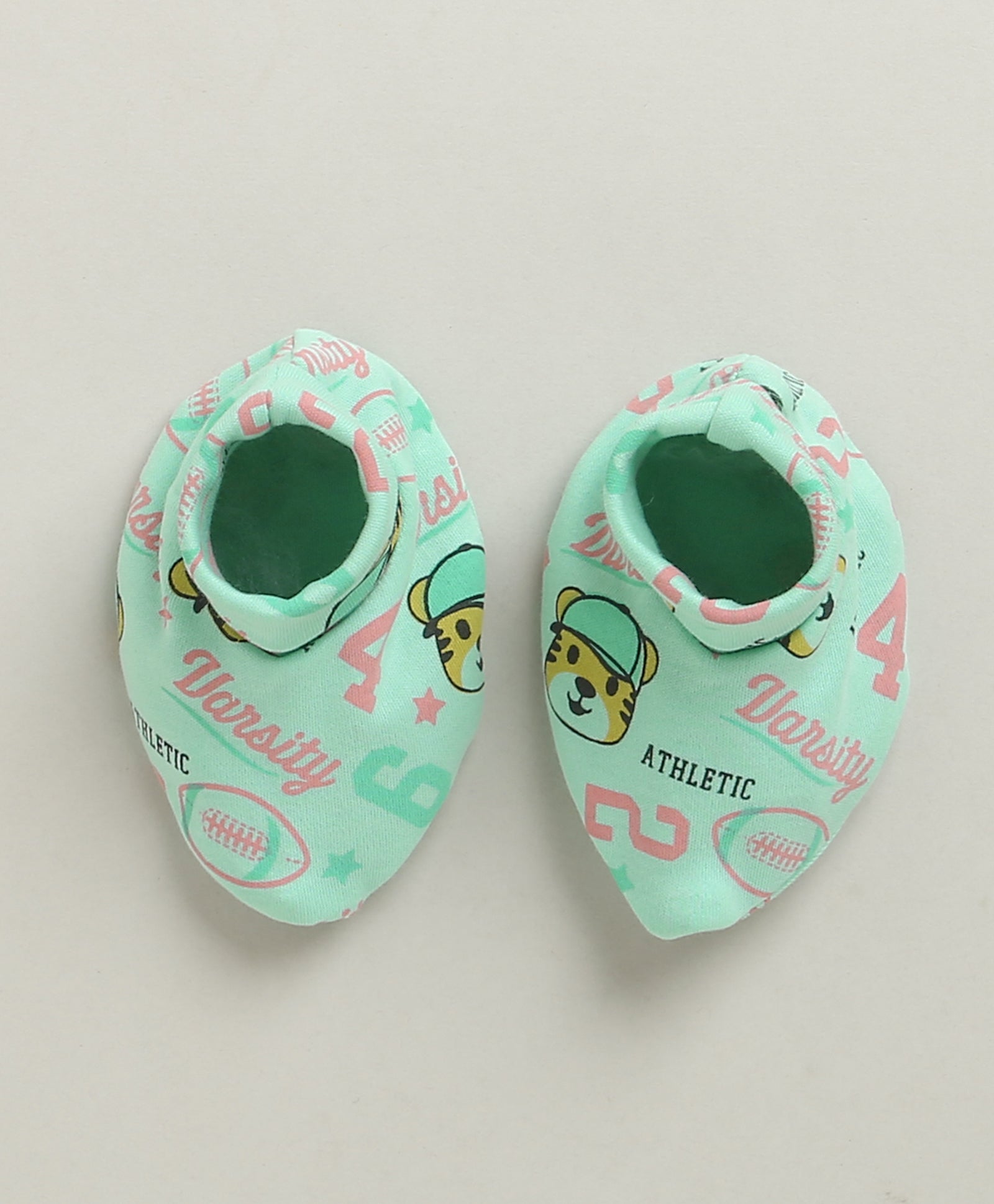 Mint Green Boys Cotton Cap Mitten Bootie Set