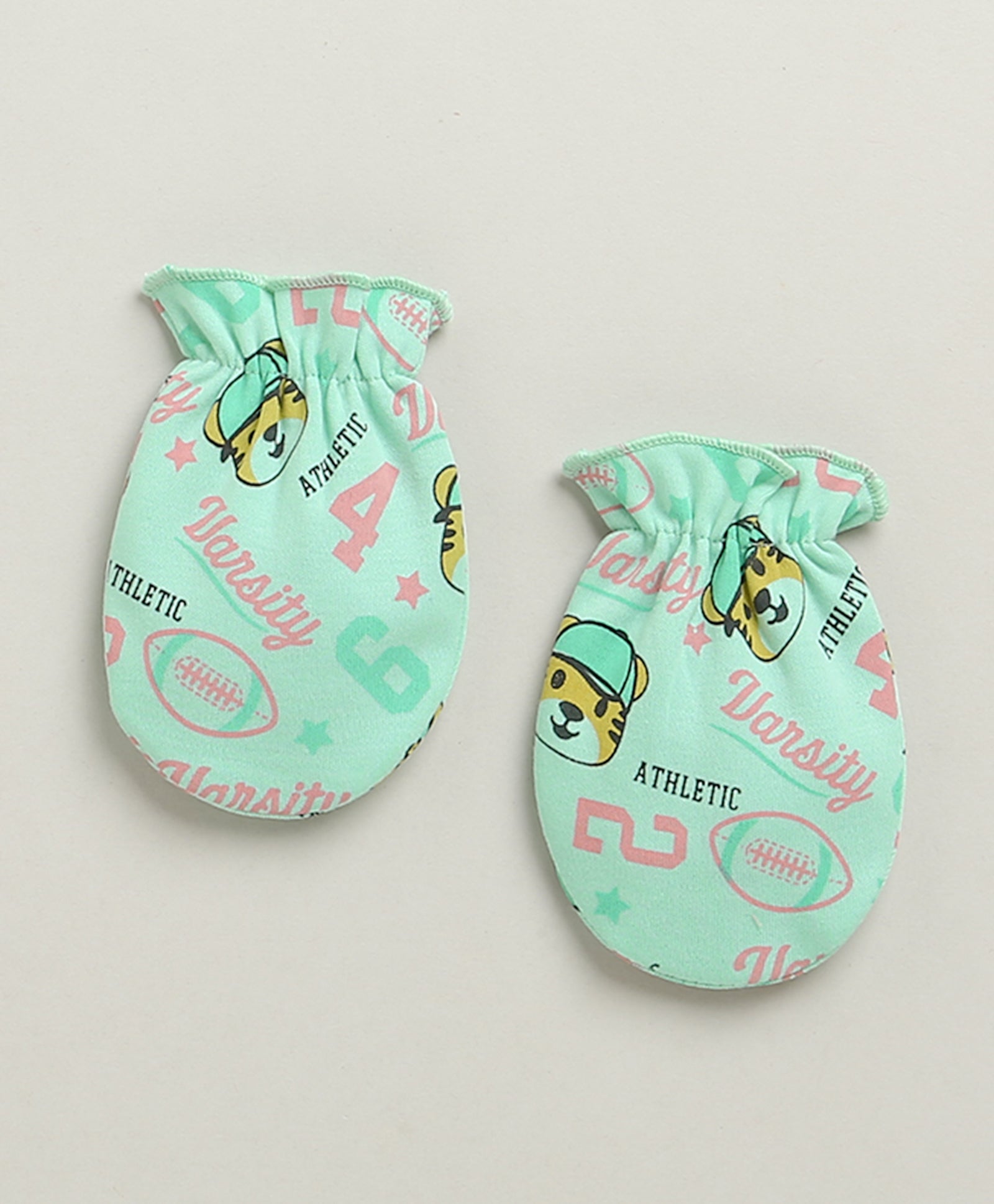 Mint Green Boys Cotton Cap Mitten Bootie Set