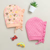 Peach & Pink Girls Cotton Pack Of 2 Bonet Cap