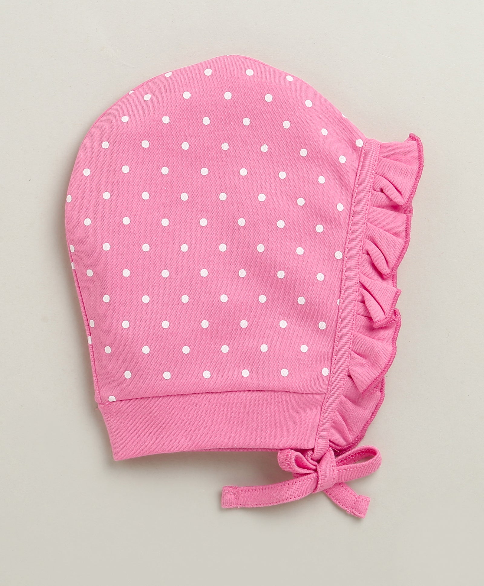 Peach & Pink Girls Cotton Pack Of 2 Bonet Cap