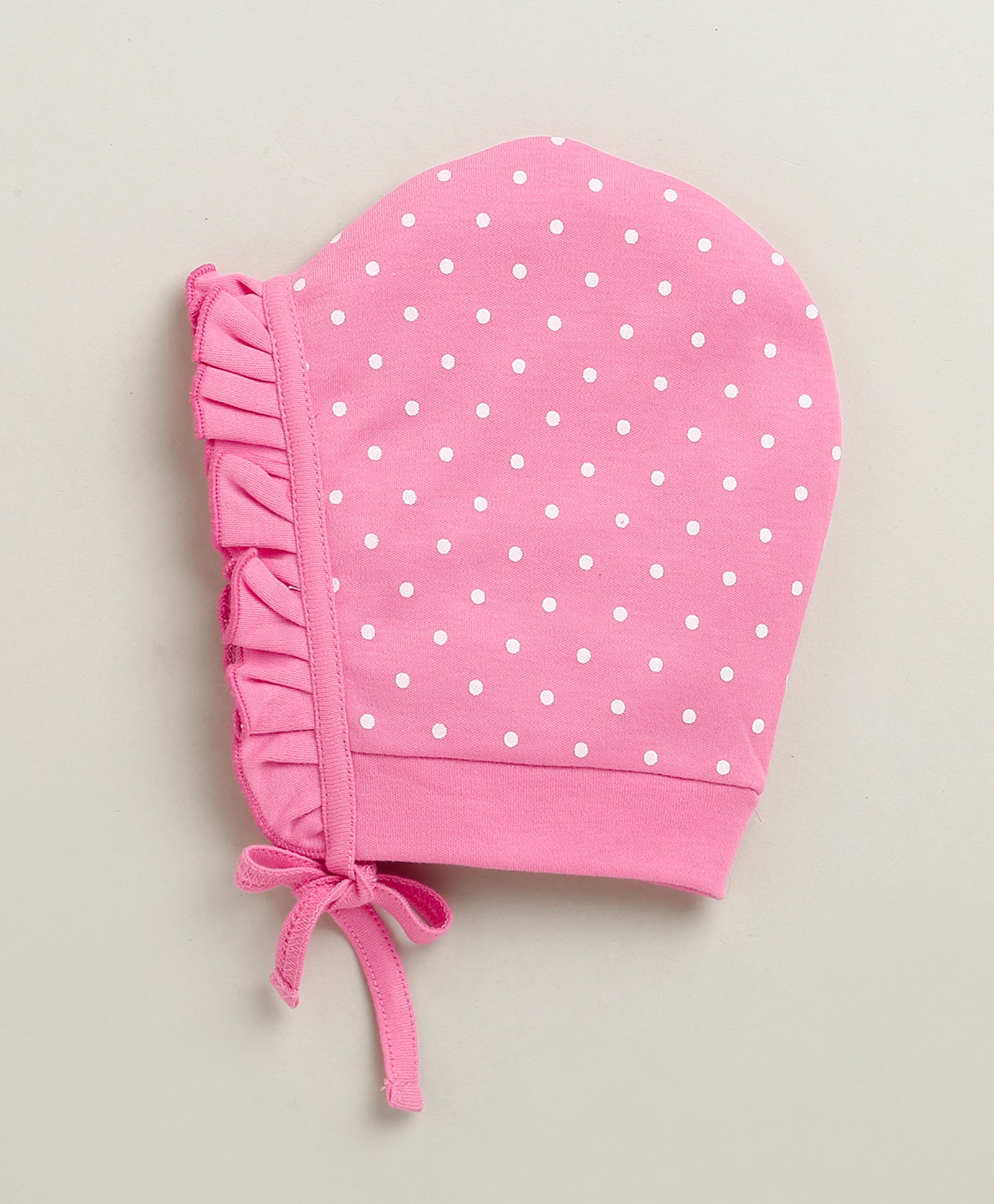 Peach & Pink Girls Cotton Pack Of 2 Bonet Cap