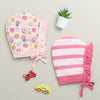 Peach & Pink Girls Cotton Pack Of 2 Bonet Cap