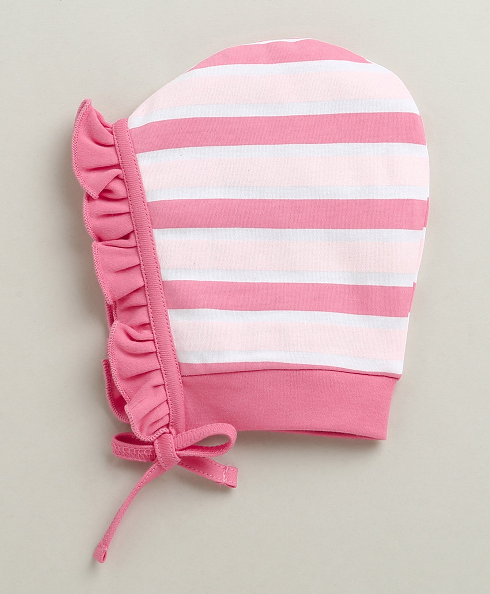 Peach & Pink Girls Cotton Pack Of 2 Bonet Cap