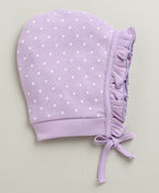 Bumzee Lilac & Lavender Graphic Print Cap, Pack of 2, 100% Cotton, Bonnet