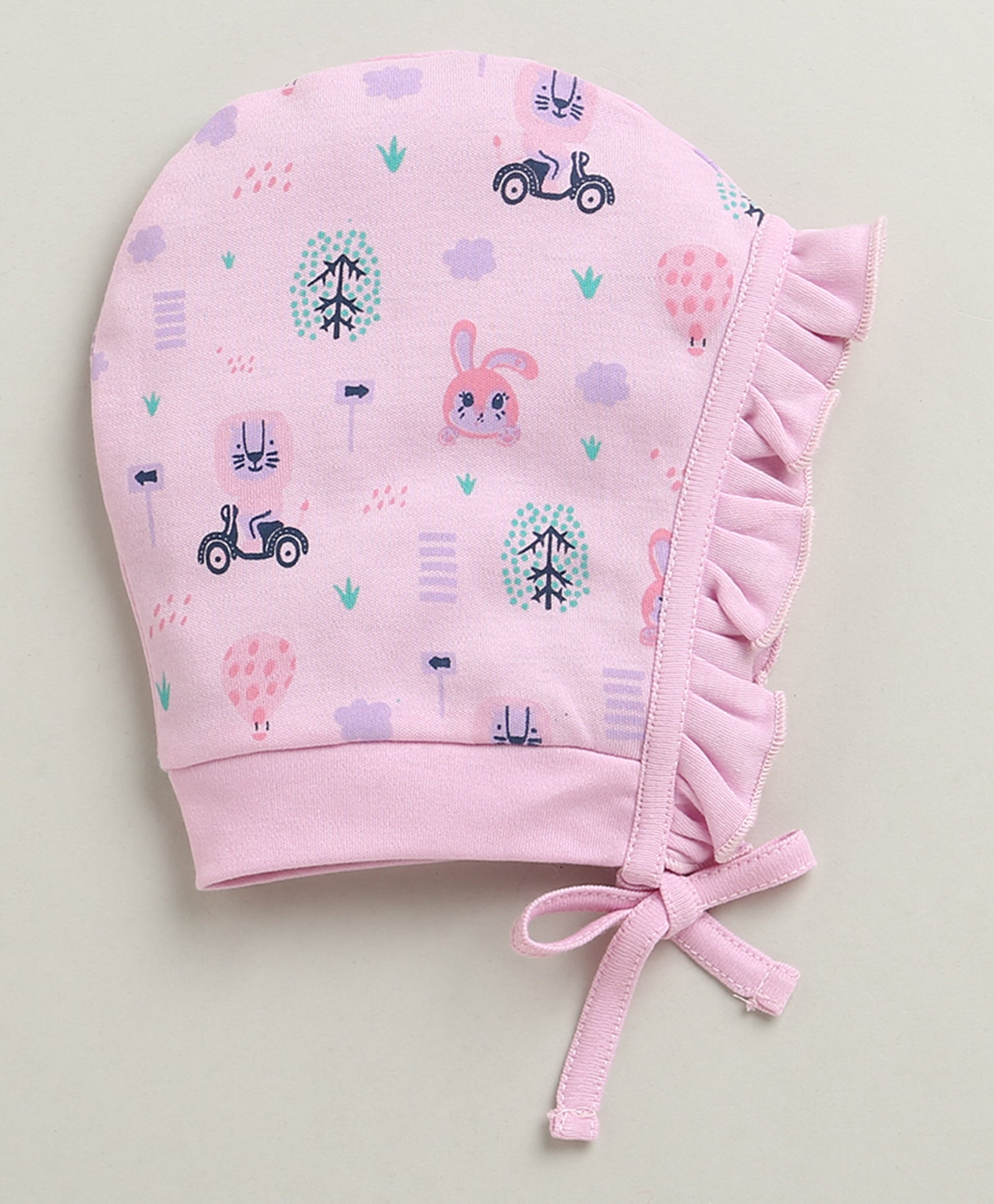 Lilac & Lavender Girls Cotton Pack Of 2 Bonet Cap