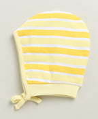 Bumzee Sky Blue & Yellow Graphic Print Cap, Pack of 2, 100% Cotton, Bonnet
