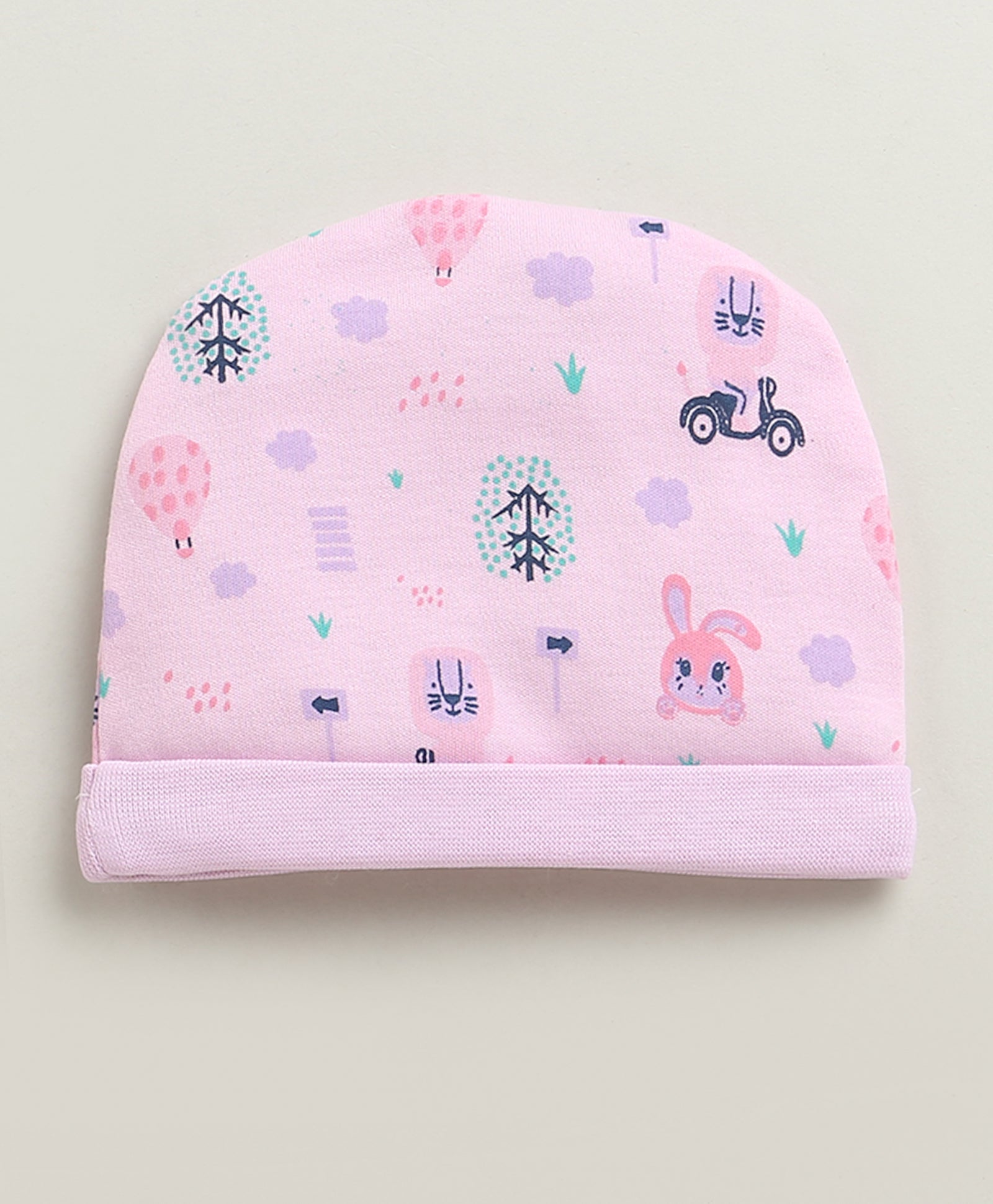 Lilac & Lavender Girls Cotton Pack Of 2 Round Cap