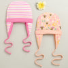 Peach & Pink Girls Cotton Pack Of 2 Cap With Ear Flap