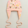 Peach & Pink Girls Cotton Pack Of 2 Cap With Ear Flap
