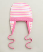 Bumzee Peach & Pink Animal Print Cap, Pack of 2, 100% Cotton, Ear Flap