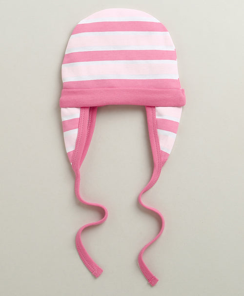 Girls 100% Cotton Butterfly Cap - Pink & Peach