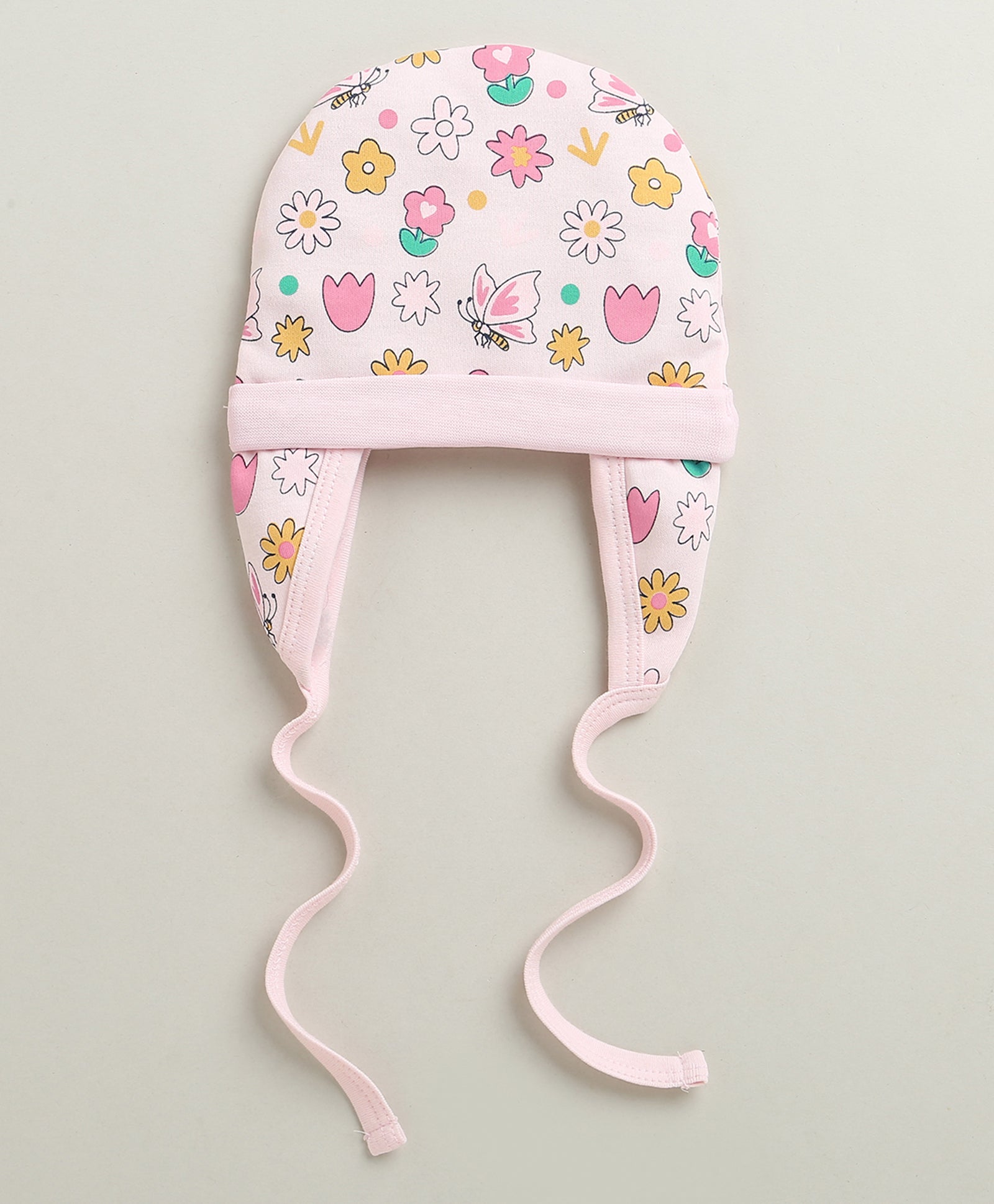 Pink & Peach Girls Cotton Pack Of 2 Cap With Ear Flap