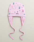 Bumzee Lilac & Lavender Graphic Print Cap, Pack of 2, 100% Cotton, Ear Flap