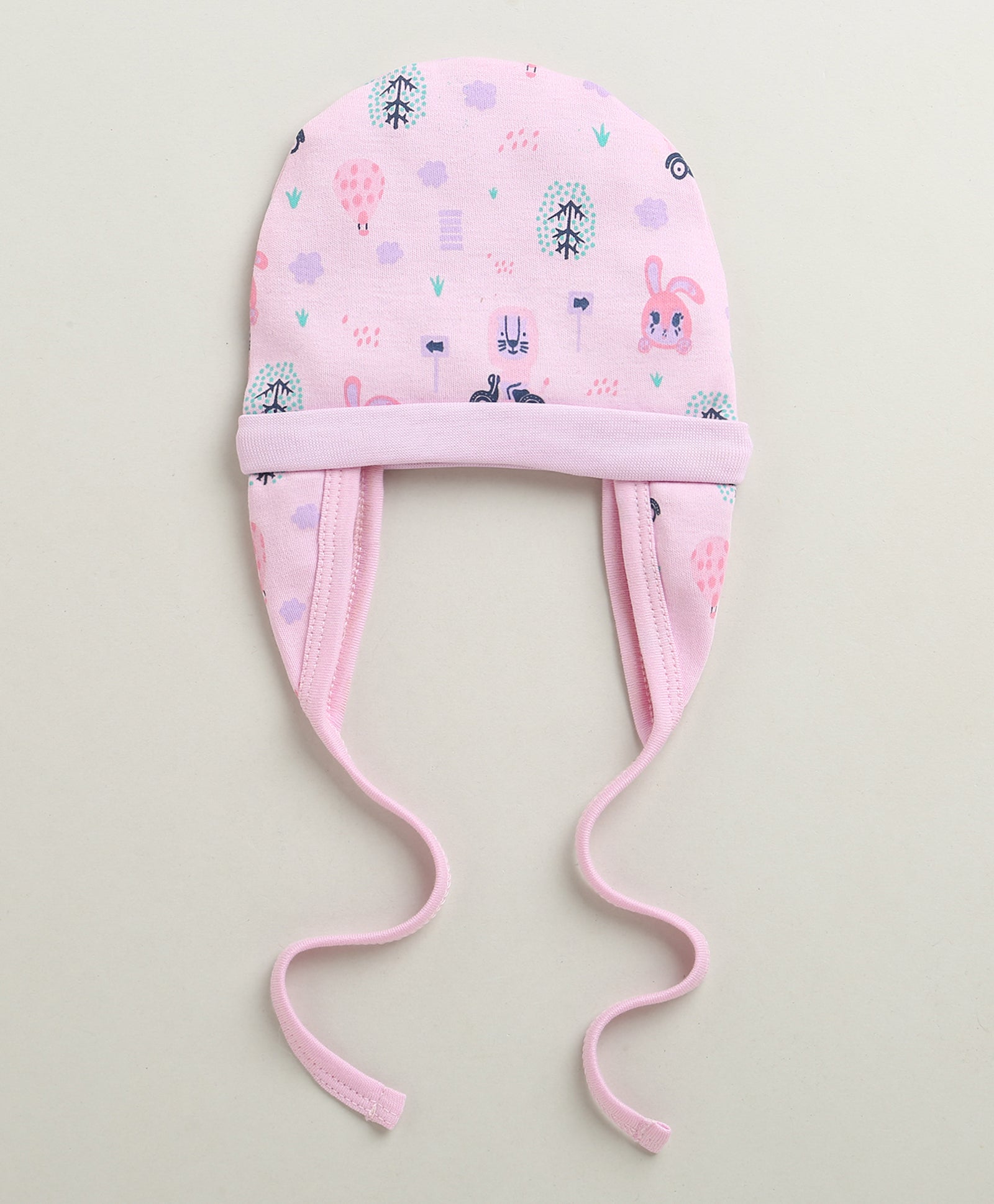 Lilac & Lavender Girls Cotton Pack Of 2 Cap With Ear Flap