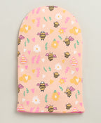 Bumzee Peach & Pink Animal Print Cap, Pack of 2, 100% Cotton (Style Peb10955)