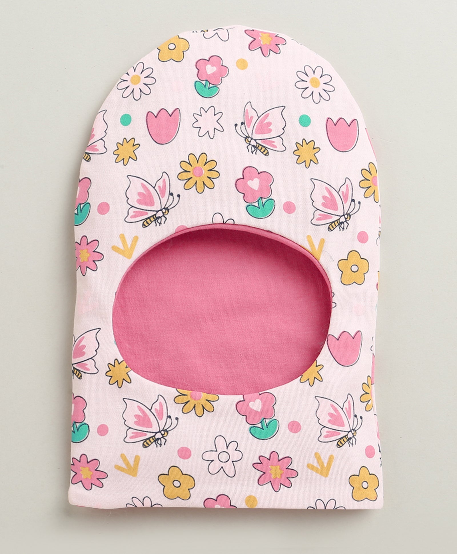 Pink & Peach Girls Cotton Pack Of 2 Monkey Cap