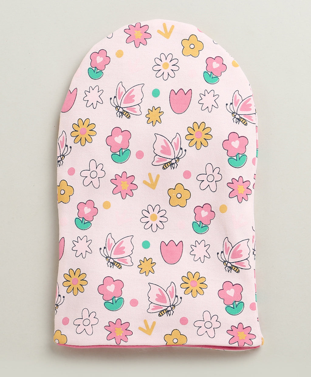 Bumzee Pink & Peach Animal Print Cap, Pack of 2, 100% Cotton (Style Peb10956)