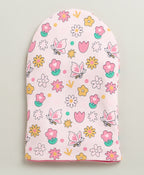 Bumzee Pink & Peach Animal Print Cap, Pack of 2, 100% Cotton (Style Peb10956)