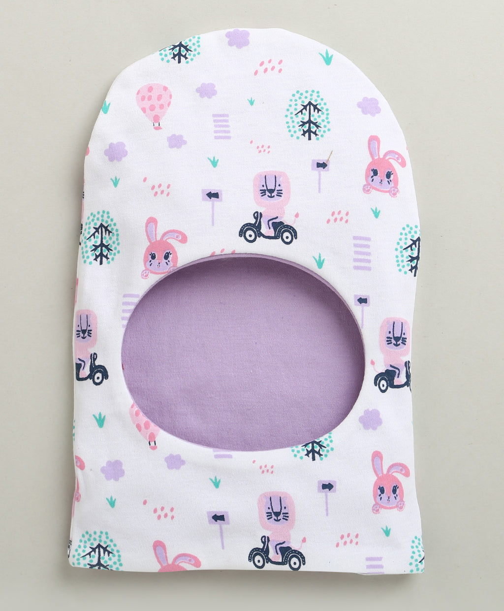 Bumzee Lilac & Lavender Graphic Print Cap, Pack of 2, 100% Cotton (Style Peb10957)