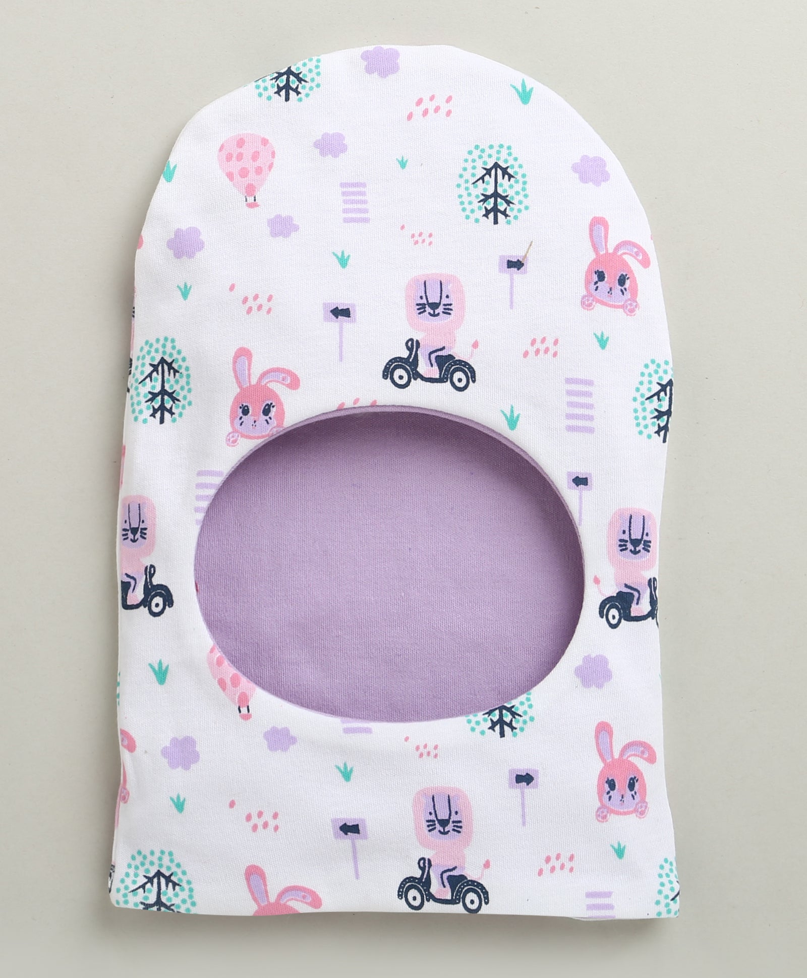 Lilac & Lavender Girls Cotton Pack Of 2 Monkey Cap