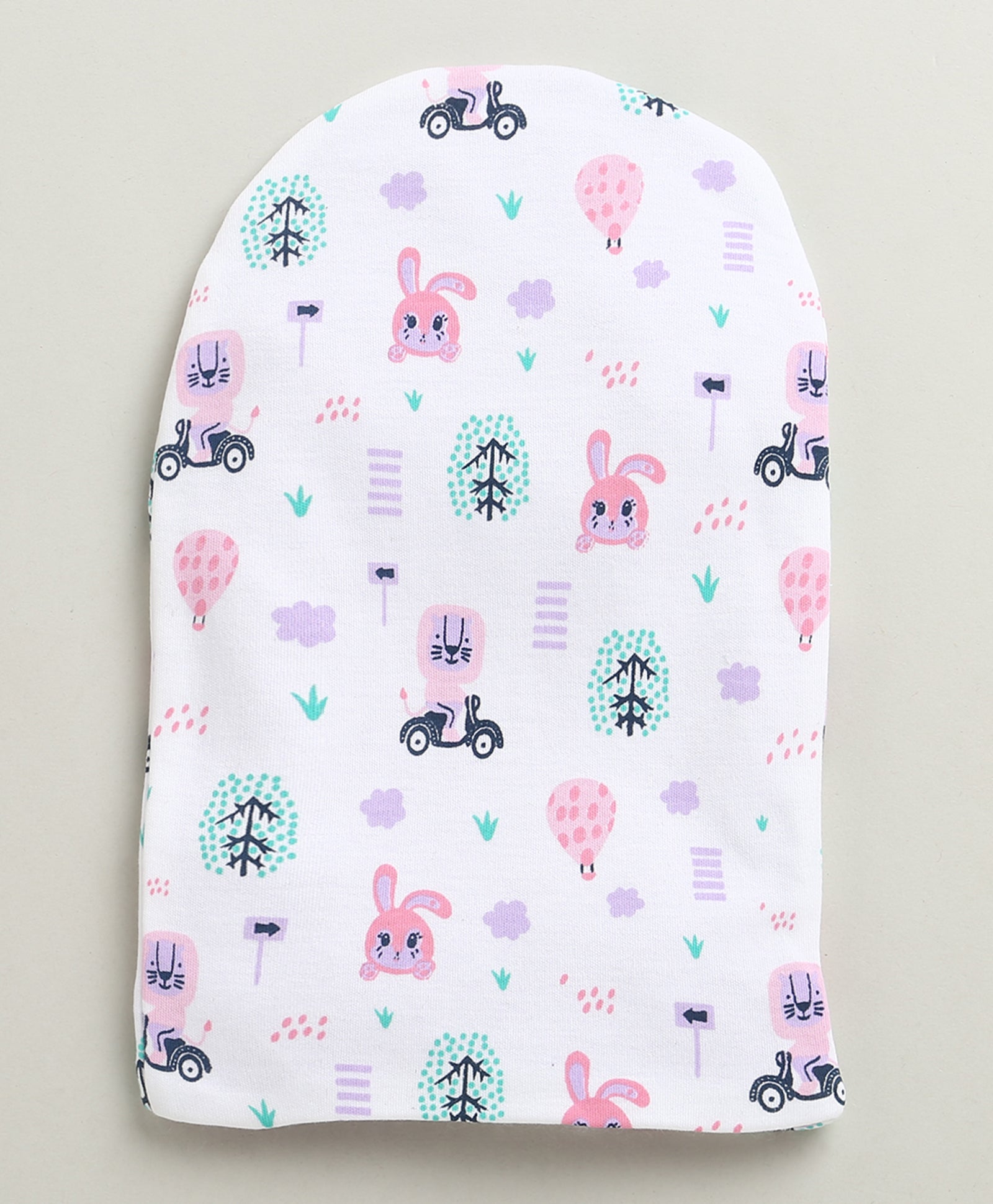 Lilac & Lavender Girls Cotton Pack Of 2 Monkey Cap