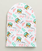 Bumzee White & Multi Animal Print Cap, Pack of 2, 100% Cotton