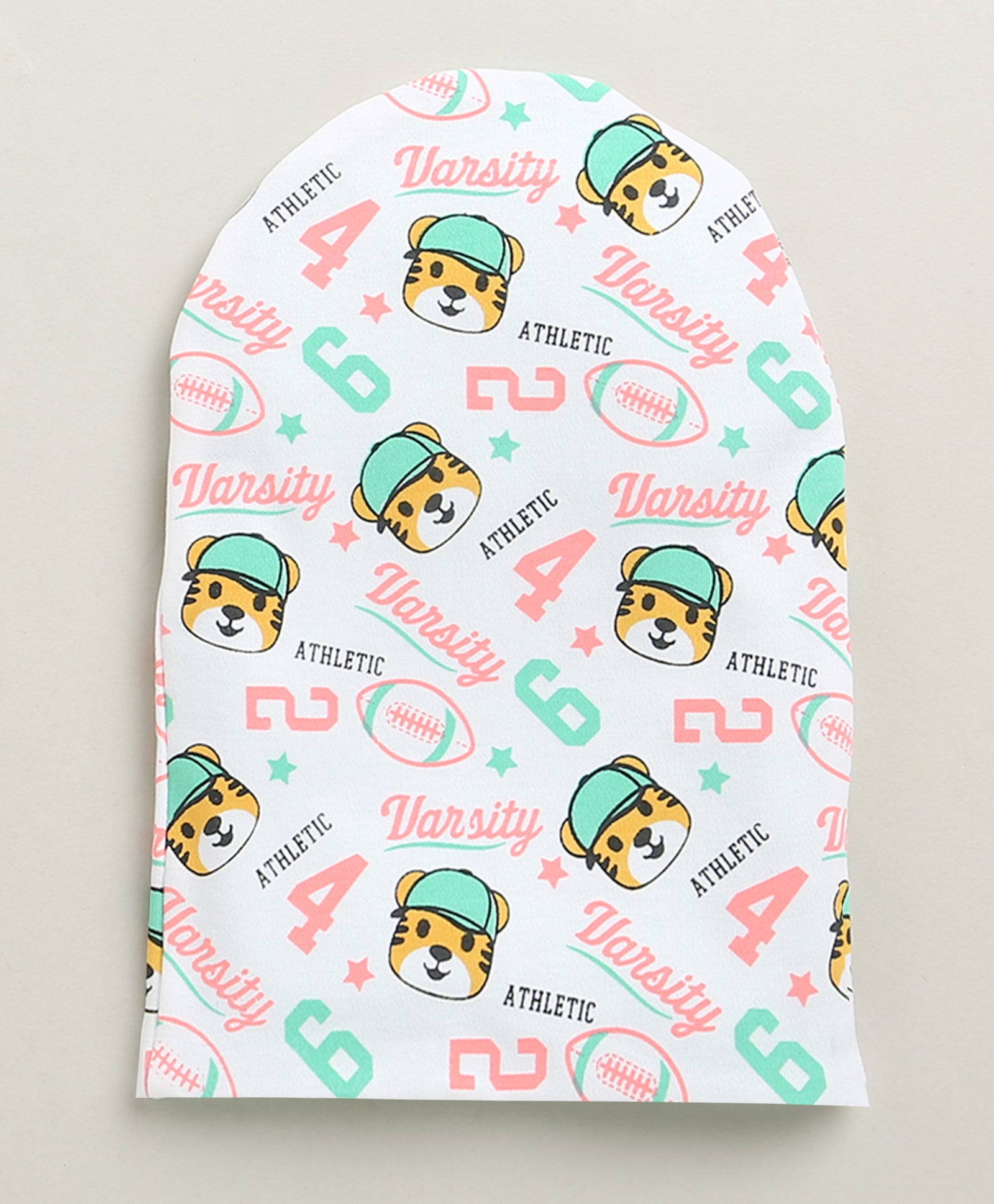 White & Multi Boys Cotton Pack Of 2 Monkey Cap
