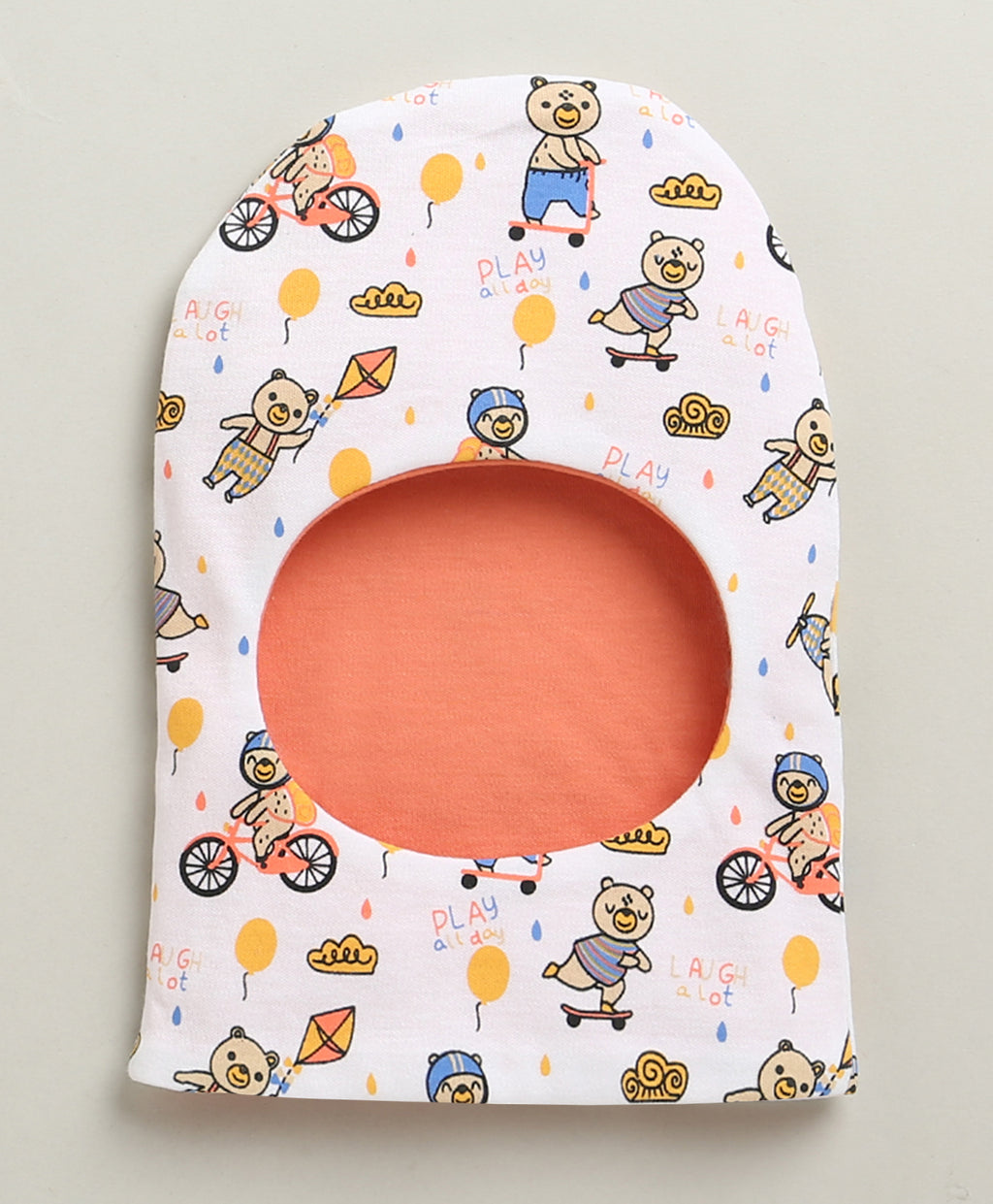 Bumzee White & Blue Animal Print Cap, Pack of 2, 100% Cotton