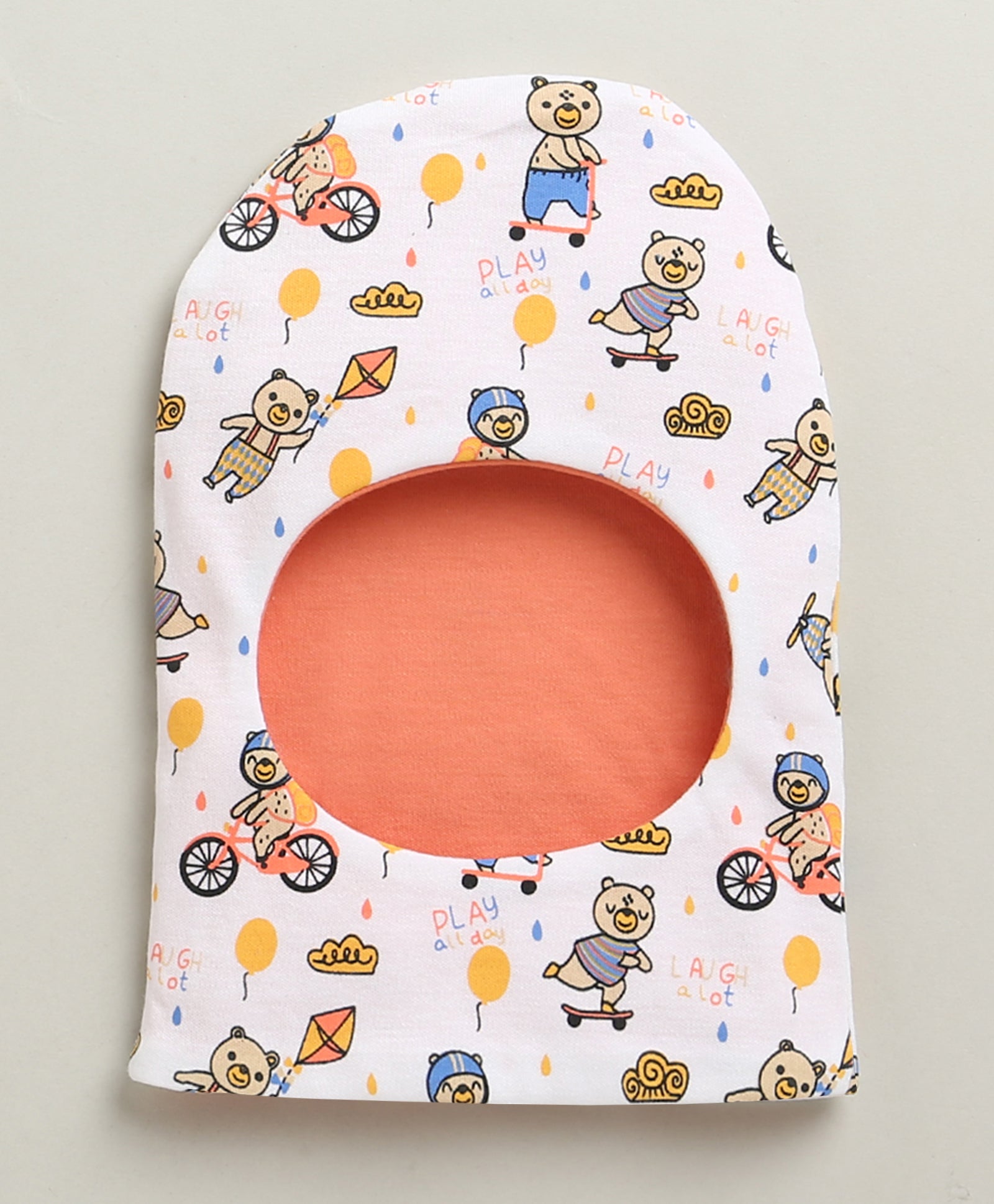 White & Blue Boys Cotton Pack Of 2 Monkey Cap